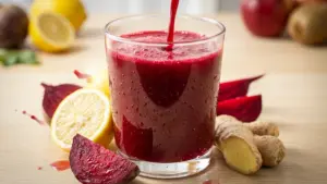 El jugo de remolacha jengibre y limón